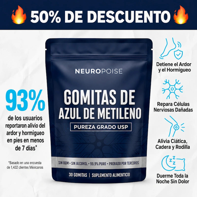 Gomitas de azul de metileno para el alivio del dolor nervioso