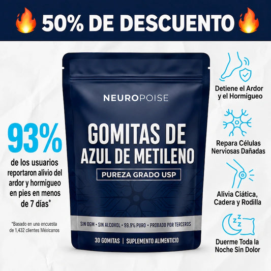 Gomitas de azul de metileno para el alivio del dolor nervioso