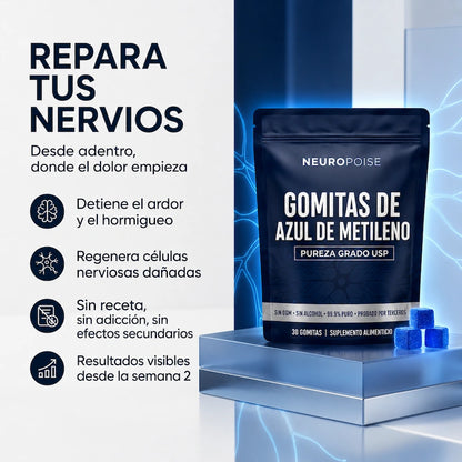 Gomitas de azul de metileno para el alivio del dolor nervioso